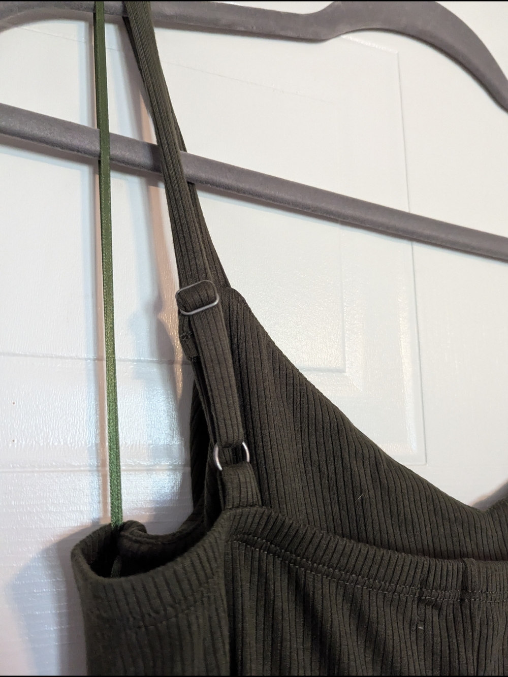 nine britton Olive Green Asymmetrical Knot-Detail Slip Dress - Picture 4 of 6